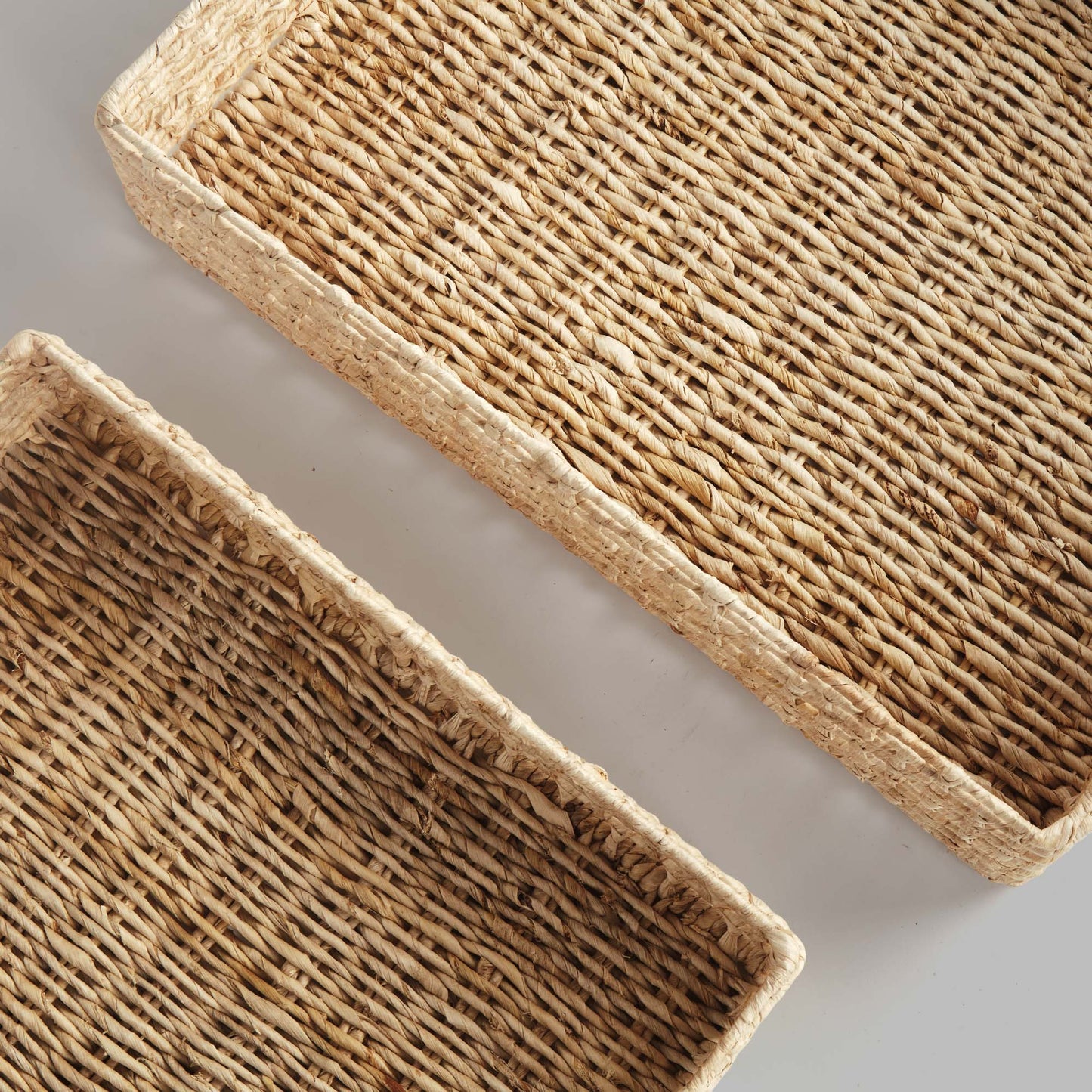 Abaca nesting rectangular trays (set of 2) - stylish home accent (Image3).