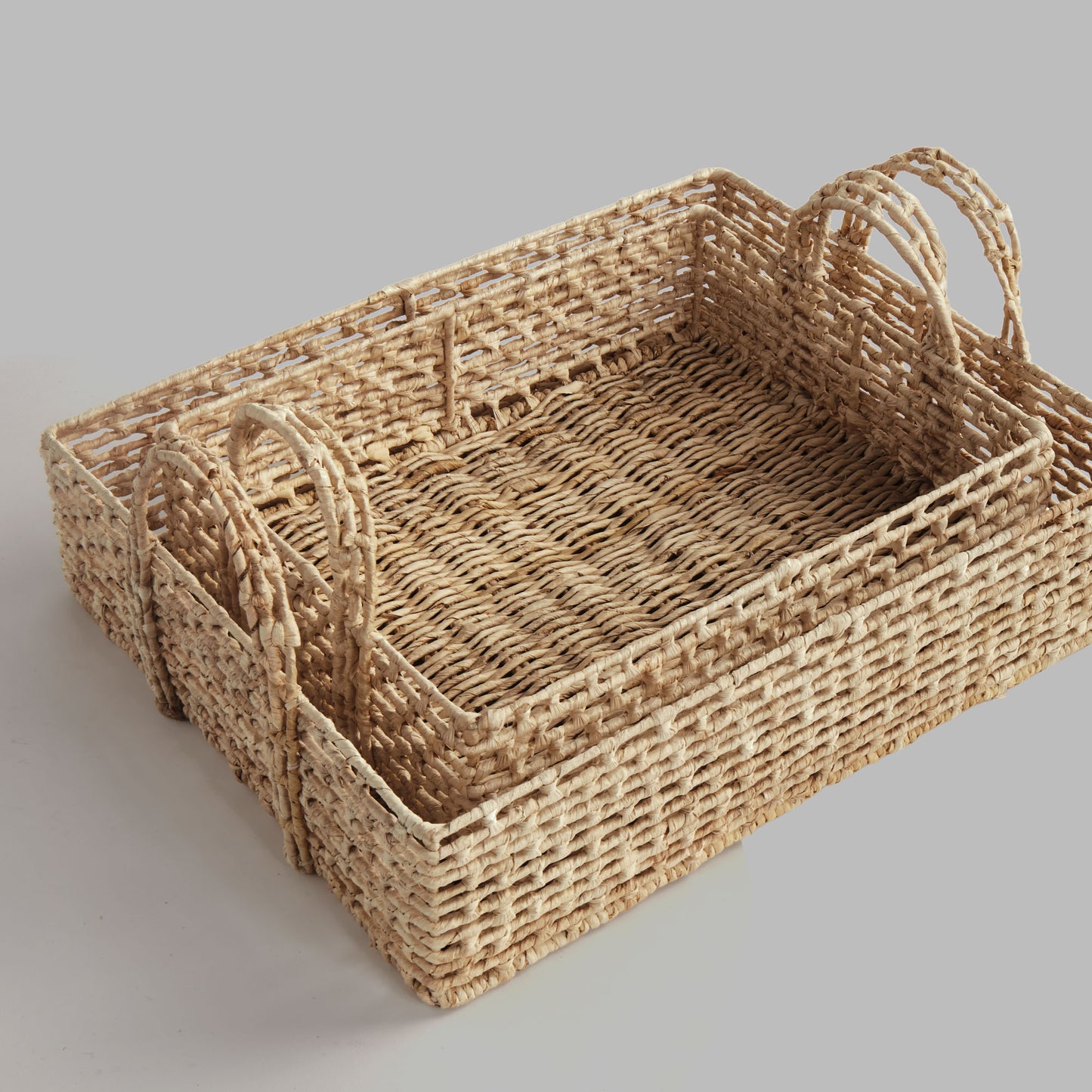 Abaca nesting rectangular trays (set of 2) - stylish home accent (Image6).