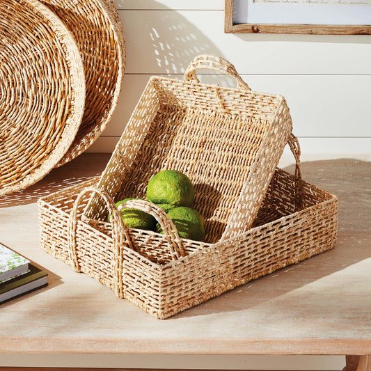 Abaca nesting rectangular trays (set of 2) - stylish home accent (Image1).