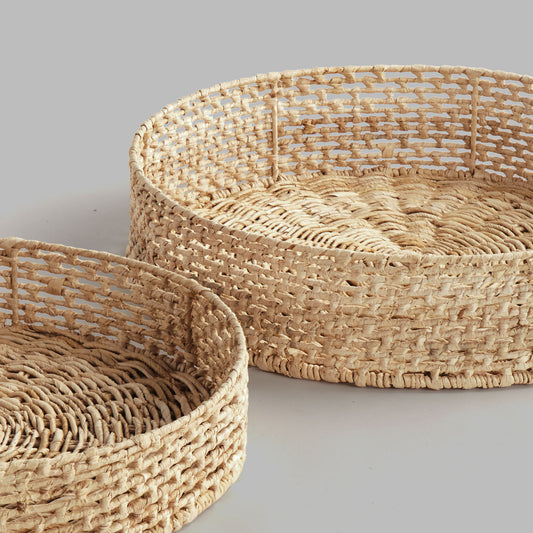 Abaca round trays (set of 2) - stylish home accent (Image2).