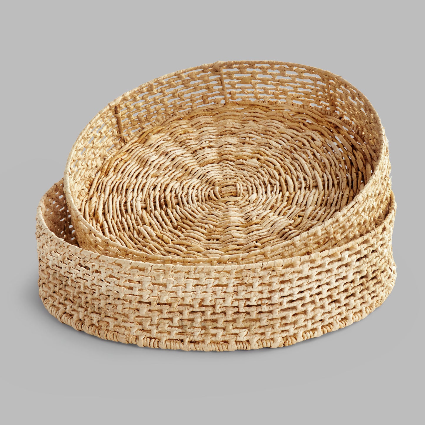 Abaca round trays (set of 2) - stylish home accent (Image6).
