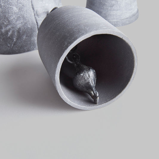 Aged zinc cast aluminum bells (set of 3) - stylish home accent (Image2).