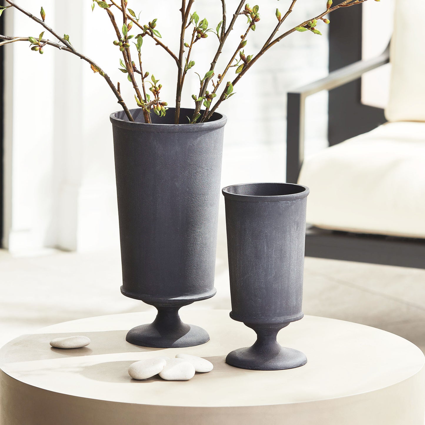 Aged zinc small vase 12 inch - stylish home accent (Image6).