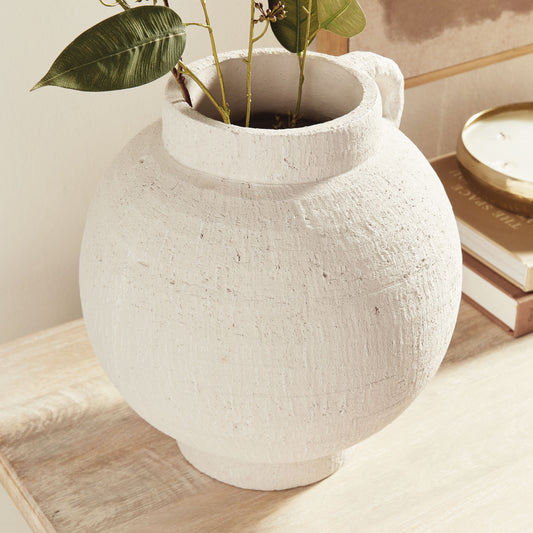 Amphora handled terracotta large vase - stylish home accent (Image6).