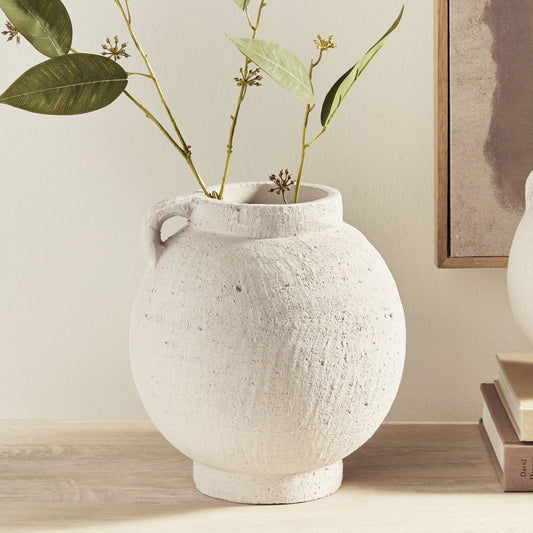 Amphora handled terracotta medium vase - stylish home accent (Image7).