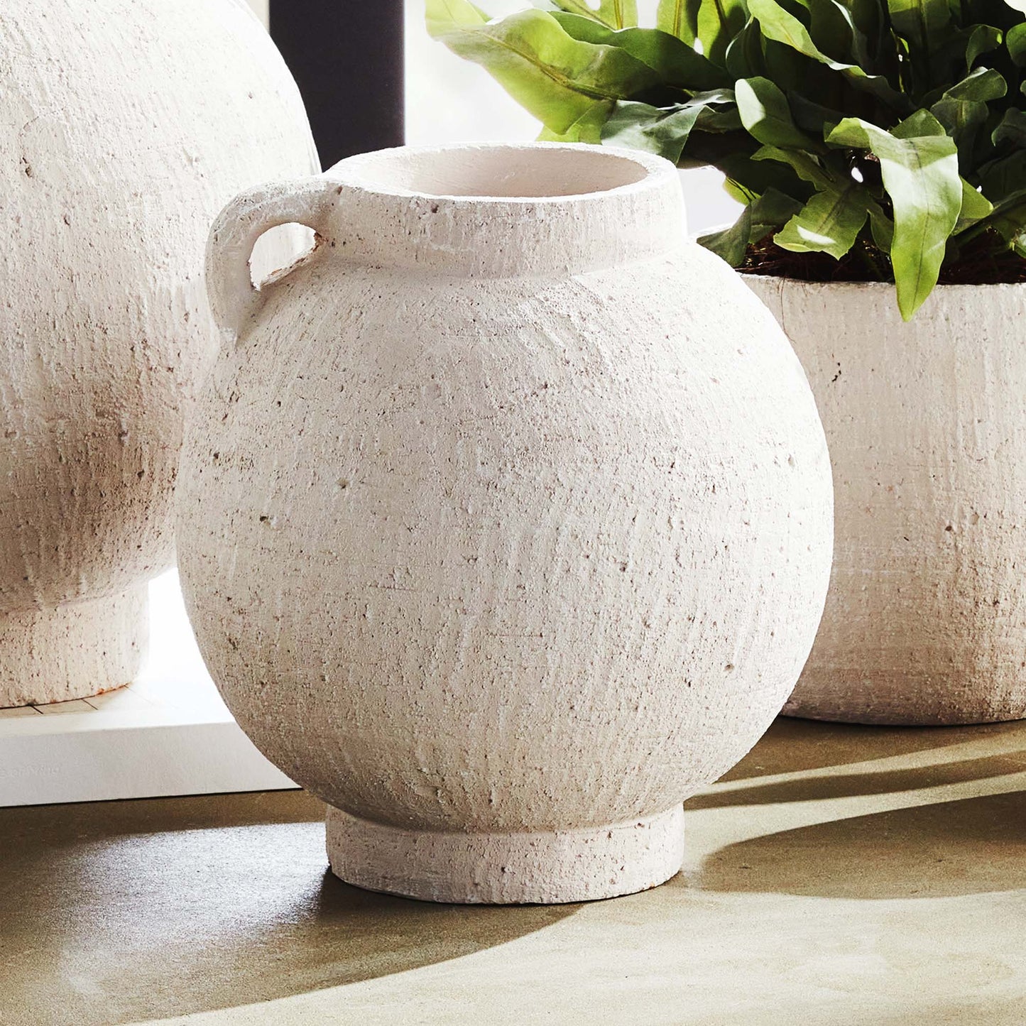 Amphora handled terracotta medium vase - stylish home accent (Image8).