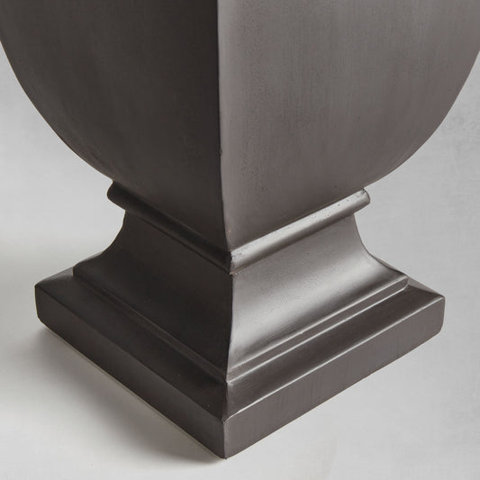 Antique black square footed large planter 17 inch - stylish home accent (Image2).