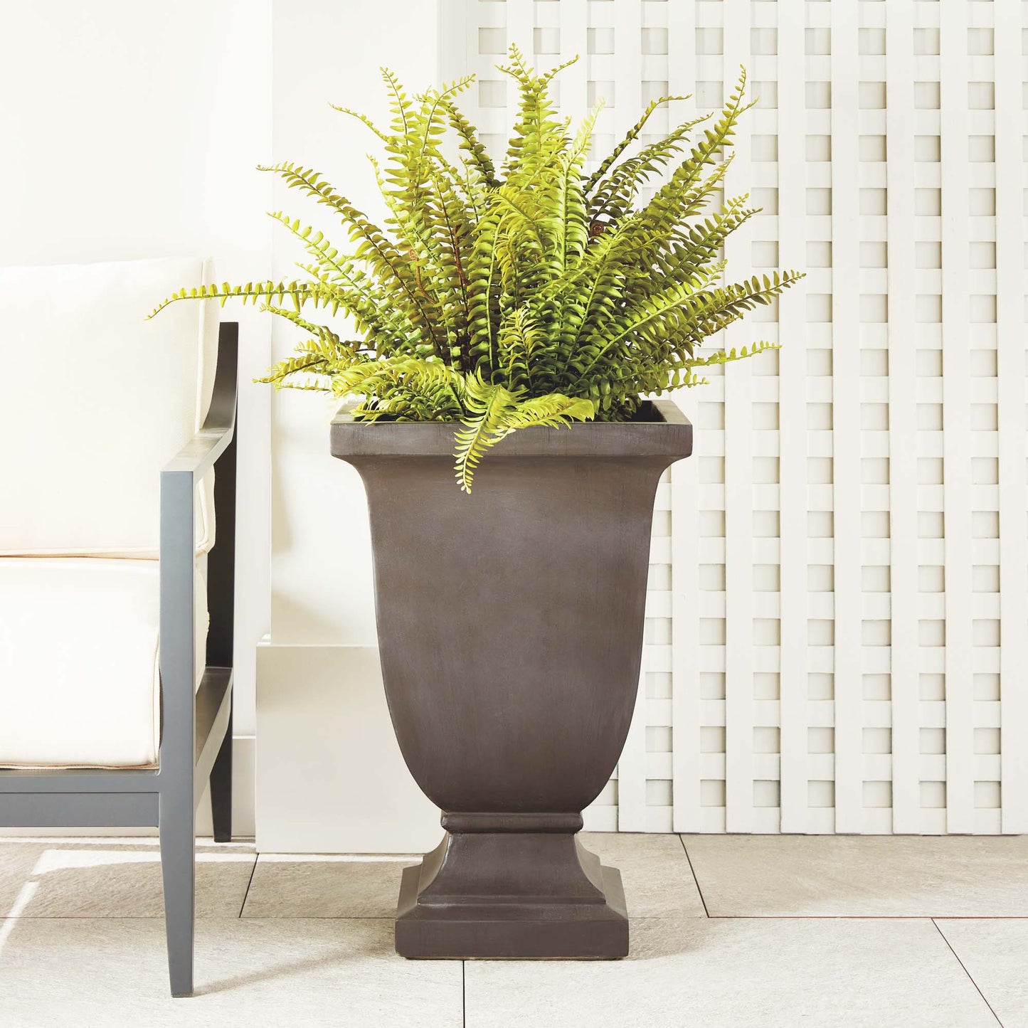 Antique black square footed large planter 17 inch - stylish home accent (Image4).