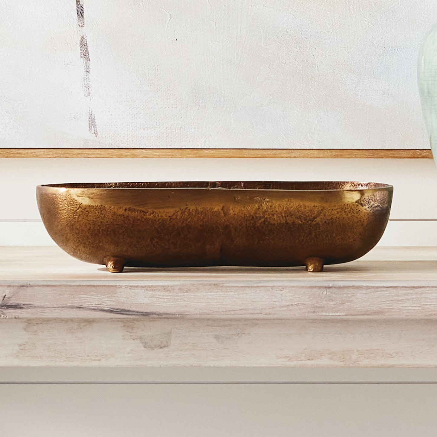 Antique brass narrow small bowl - stylish home accent (Image6).