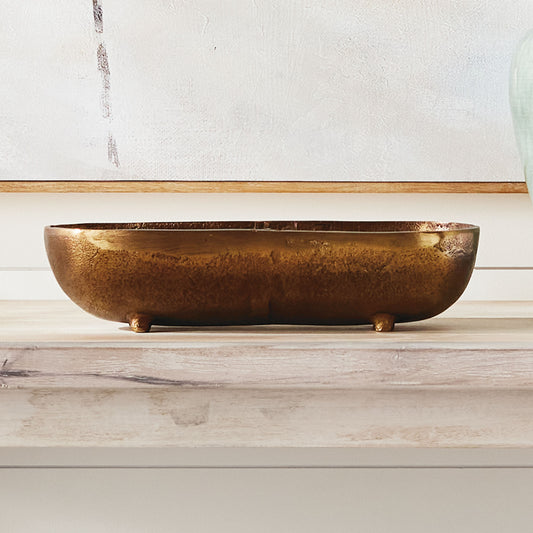 Antique brass narrow small bowl - stylish home accent (Image6).