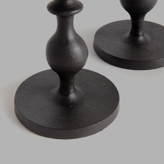 Black bronze taper candle holders (set of 2) - stylish home accent (Image2).