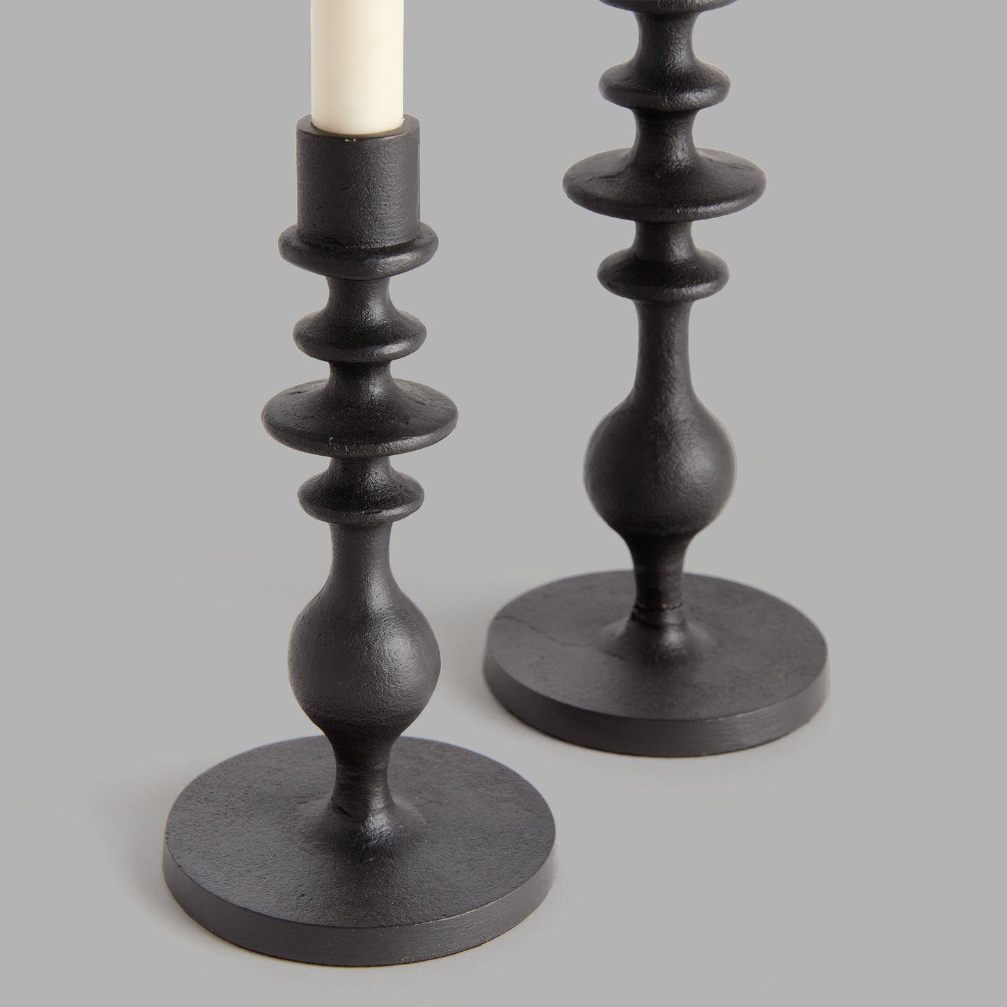 Black bronze taper candle holders (set of 2) - stylish home accent (Image4).