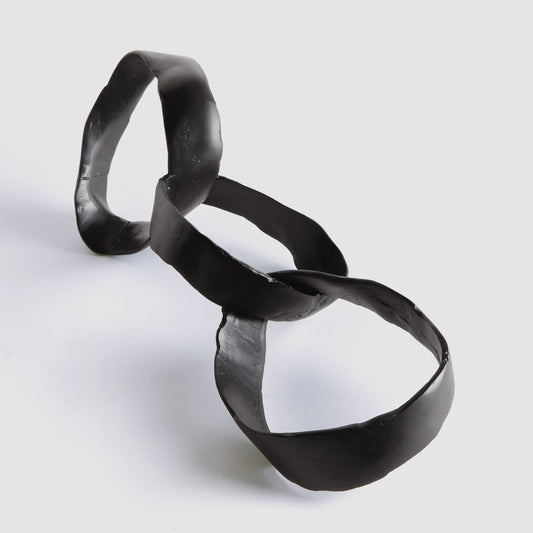 Black chain link aluminum sculpture - stylish home accent (Image2).