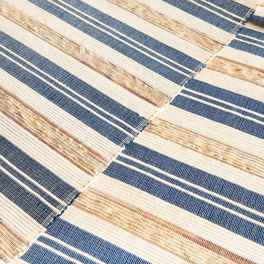 Blue and tan striped table runner - stylish home accent (Image4).