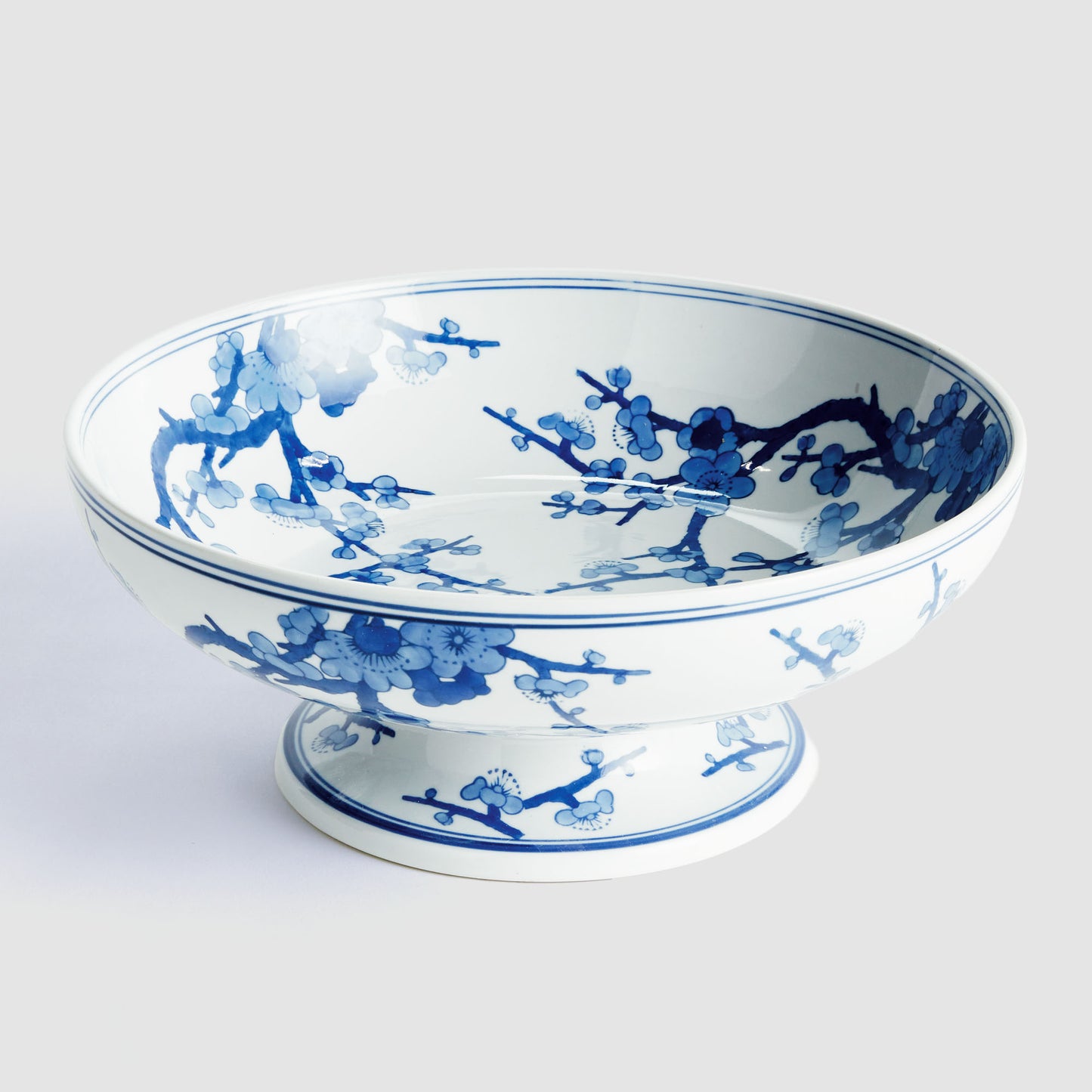 Blue and white ceramic footed bowl - stylish home accent (Image5).