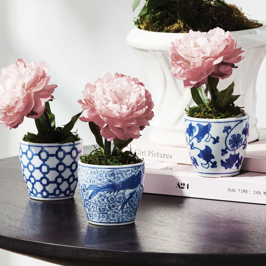 Blue and white porcelain mini flower pots (set of 6) - stylish home accent (Image8).