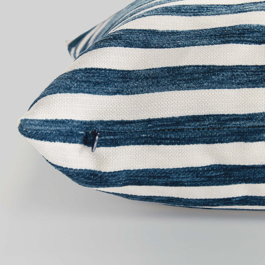 Blue and white striped 20 inch pillow - stylish home accent (Image2).
