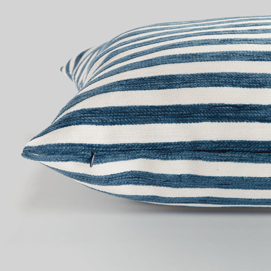 Blue and white striped 24 inch pillow - stylish home accent (Image2).