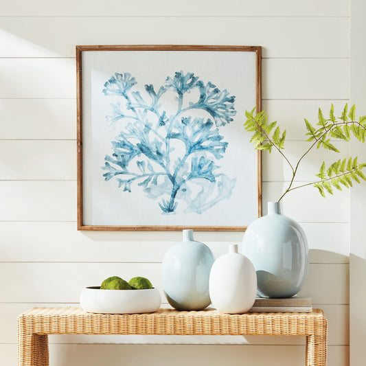 Blue coral framed print - stylish home accent (Image1).