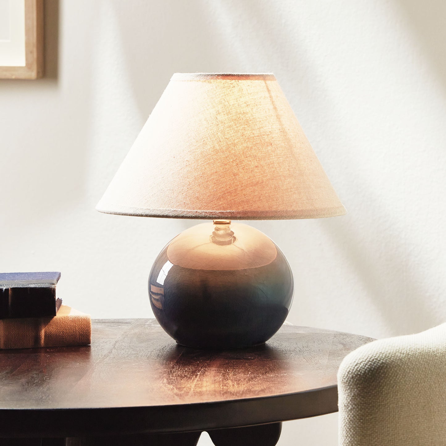 Blue crackle glaze mini lamp - stylish home accent (Image10).
