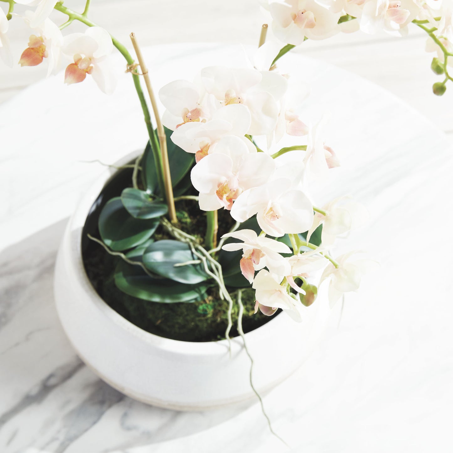 Blush faux phalaenopsis orchid 16 inch drop-in - stylish home accent (Image6).