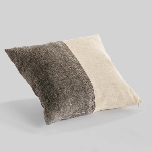 Brown and tan 24 inch linen pillow - stylish home accent (Image6).