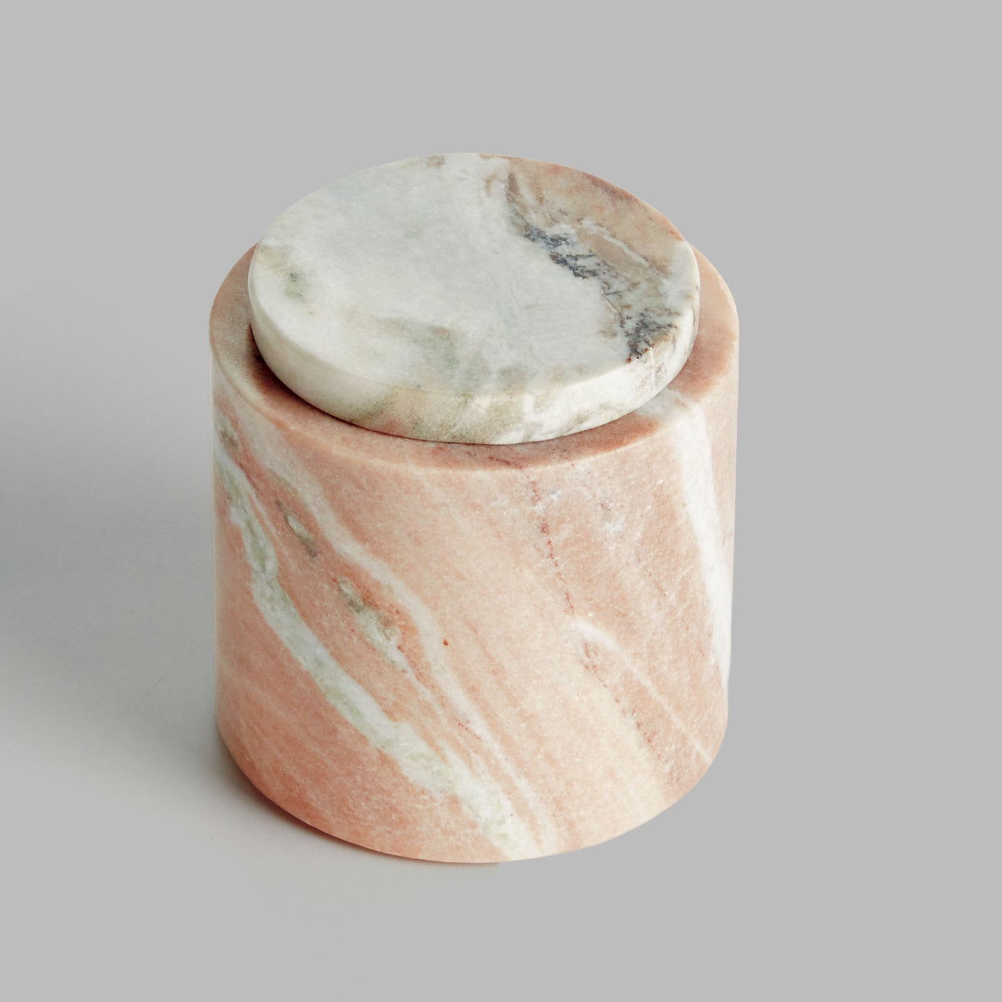 Brown marble round lidded box - stylish home accent (Image2).