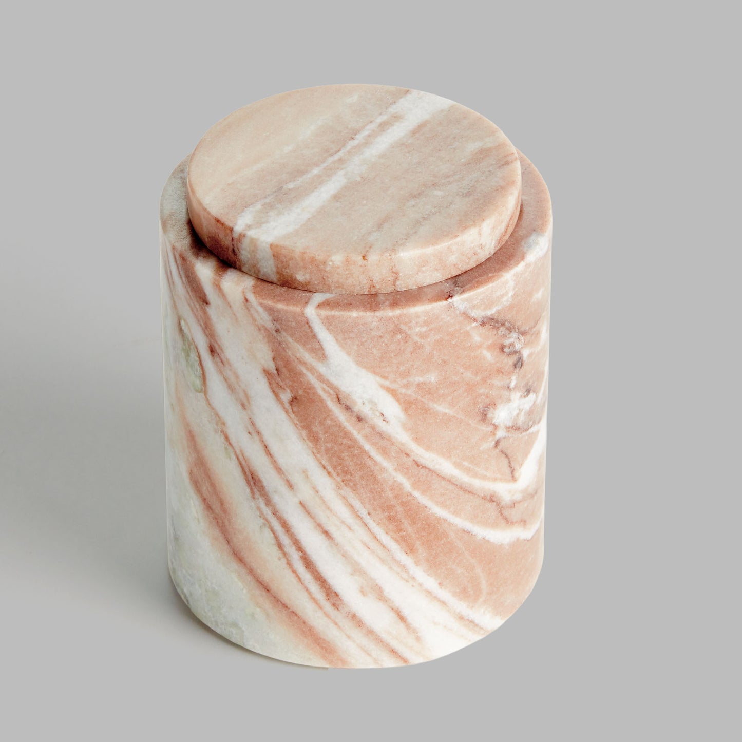 Brown marble tall lidded box - stylish home accent (Image1).