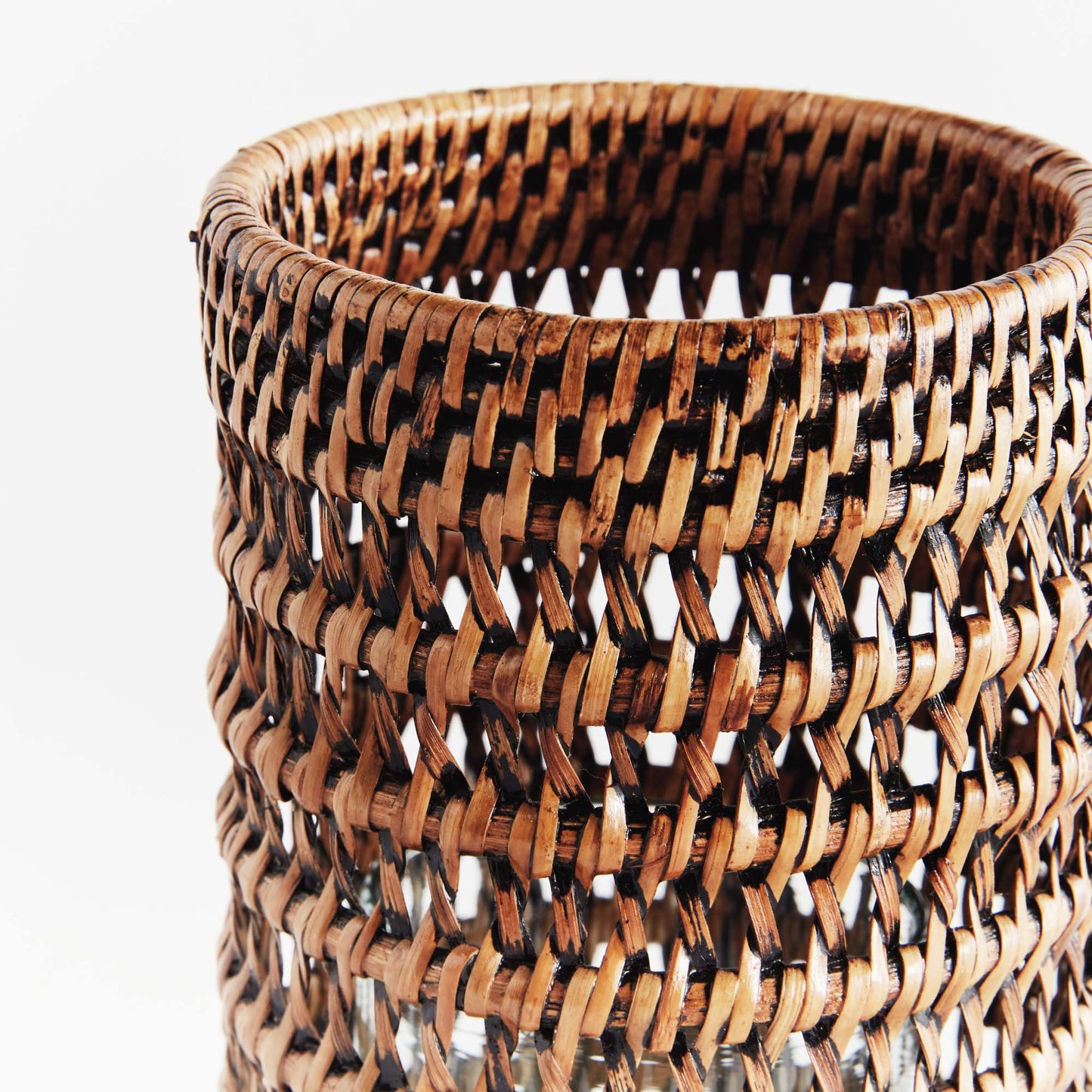 Brown rattan hurricane candle holder - stylish home accent (Image3).
