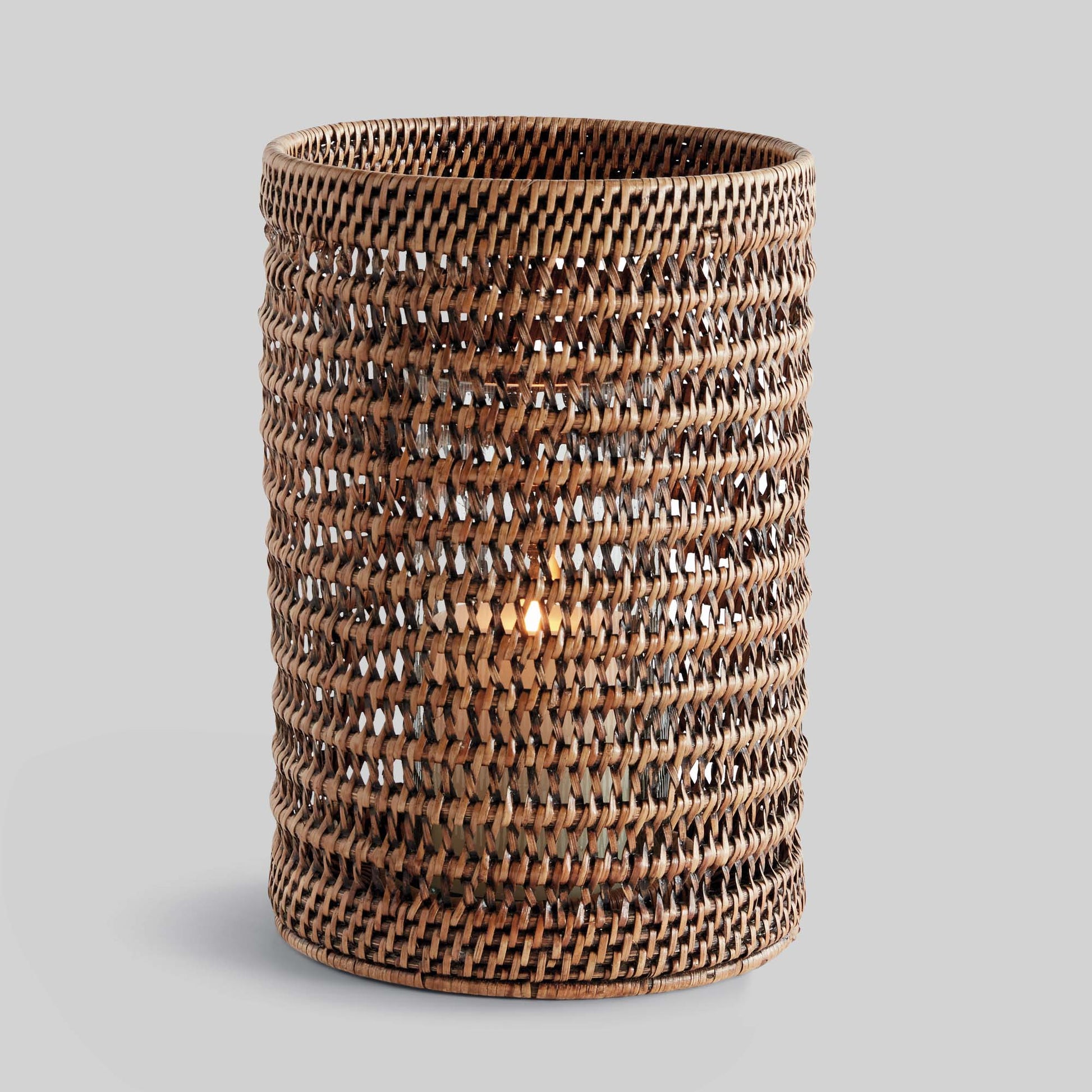 Brown rattan hurricane candle holder - stylish home accent (Image7).
