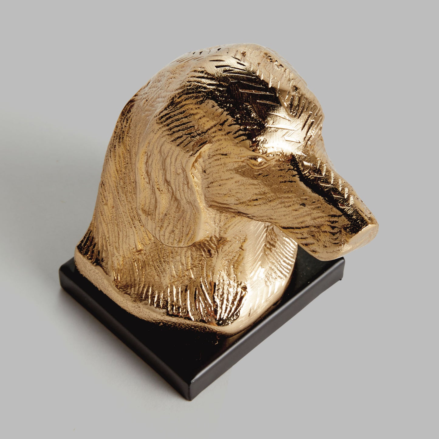 Champagne gold dog bust sculpture - stylish home accent (Image3).