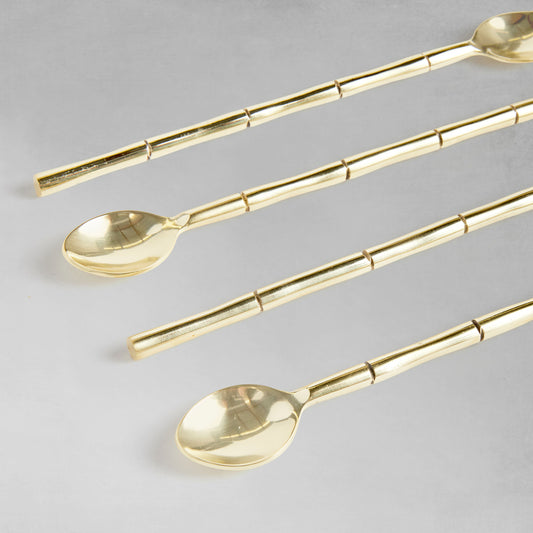 Champagne gold stirring spoons (set of 4) - stylish home accent (Image3).
