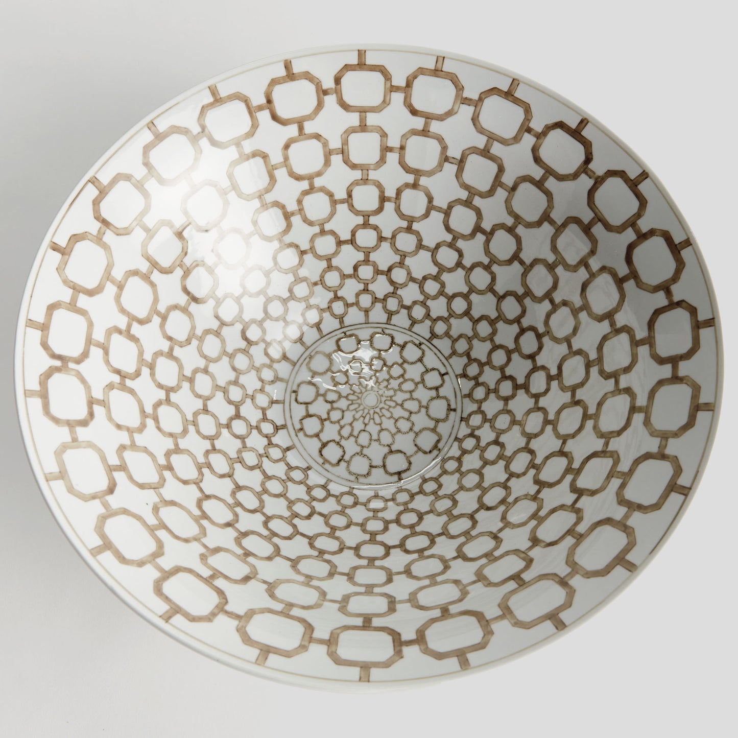 Chinoiserie brown ceramic decorative bowl - stylish home accent (Image2).