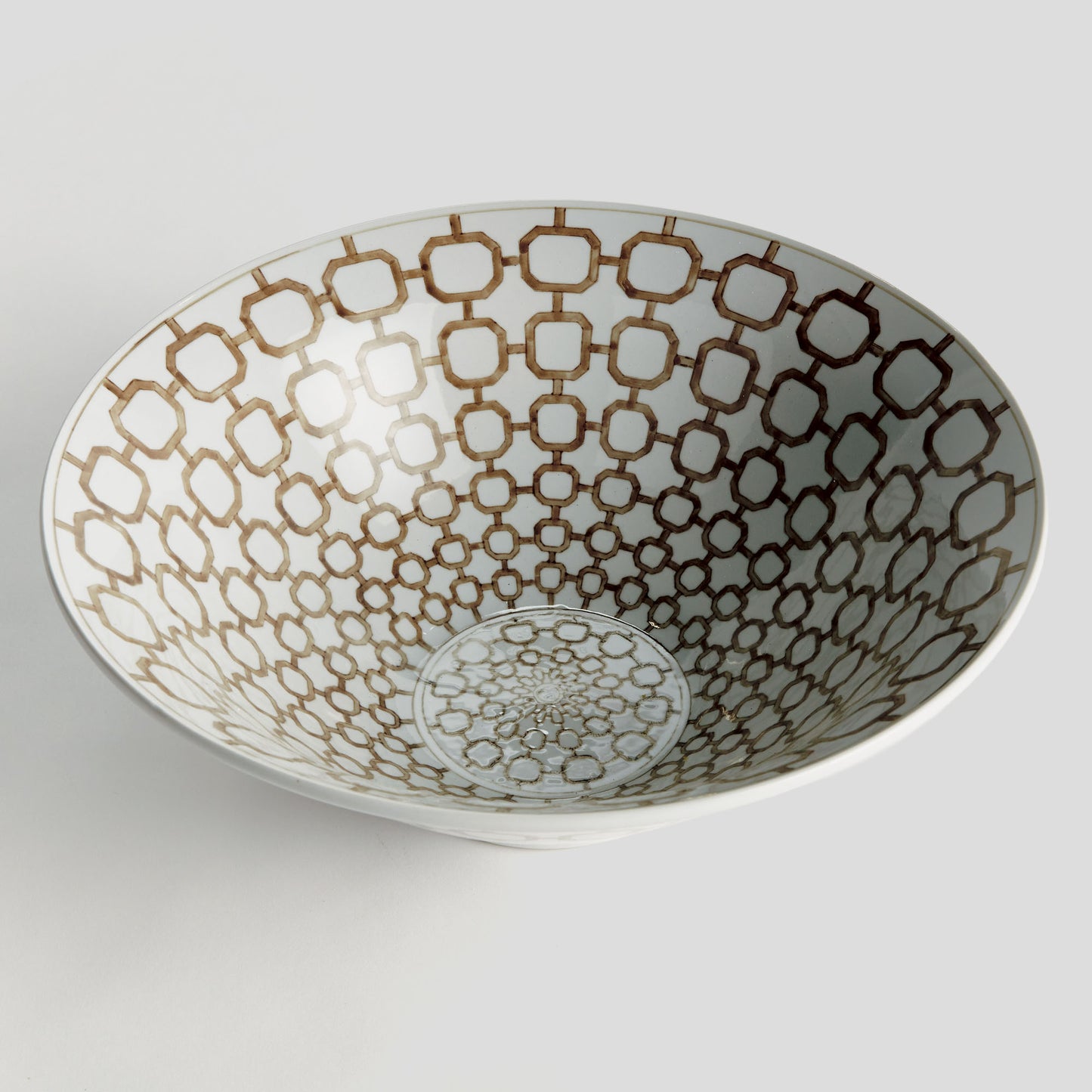 Chinoiserie brown ceramic decorative bowl - stylish home accent (Image5).