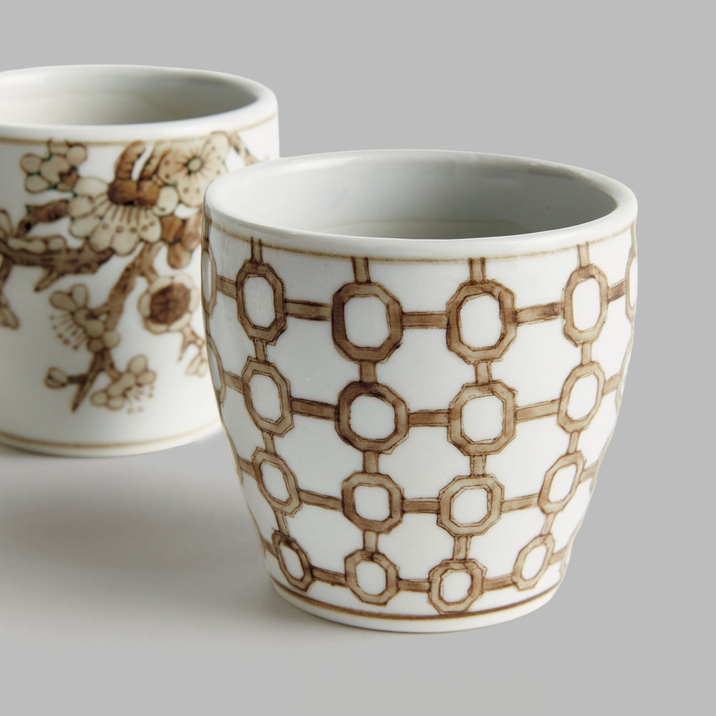 Chinoiserie brown ceramic mini flower pots (set of 6) - stylish home accent (Image4).