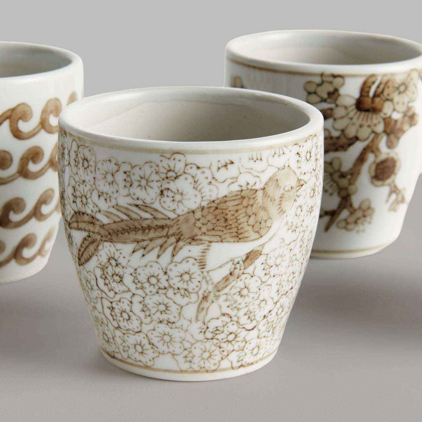 Chinoiserie brown ceramic mini flower pots (set of 6) - stylish home accent (Image6).