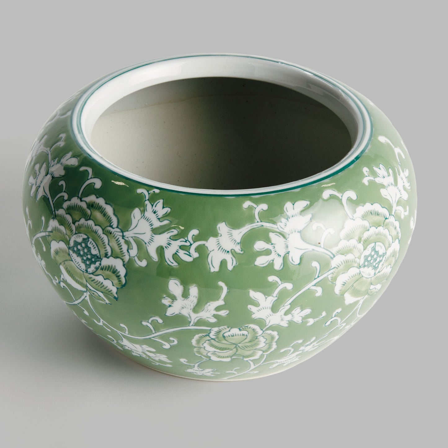 Chinoiserie green ceramic small planter - stylish home accent (Image2).