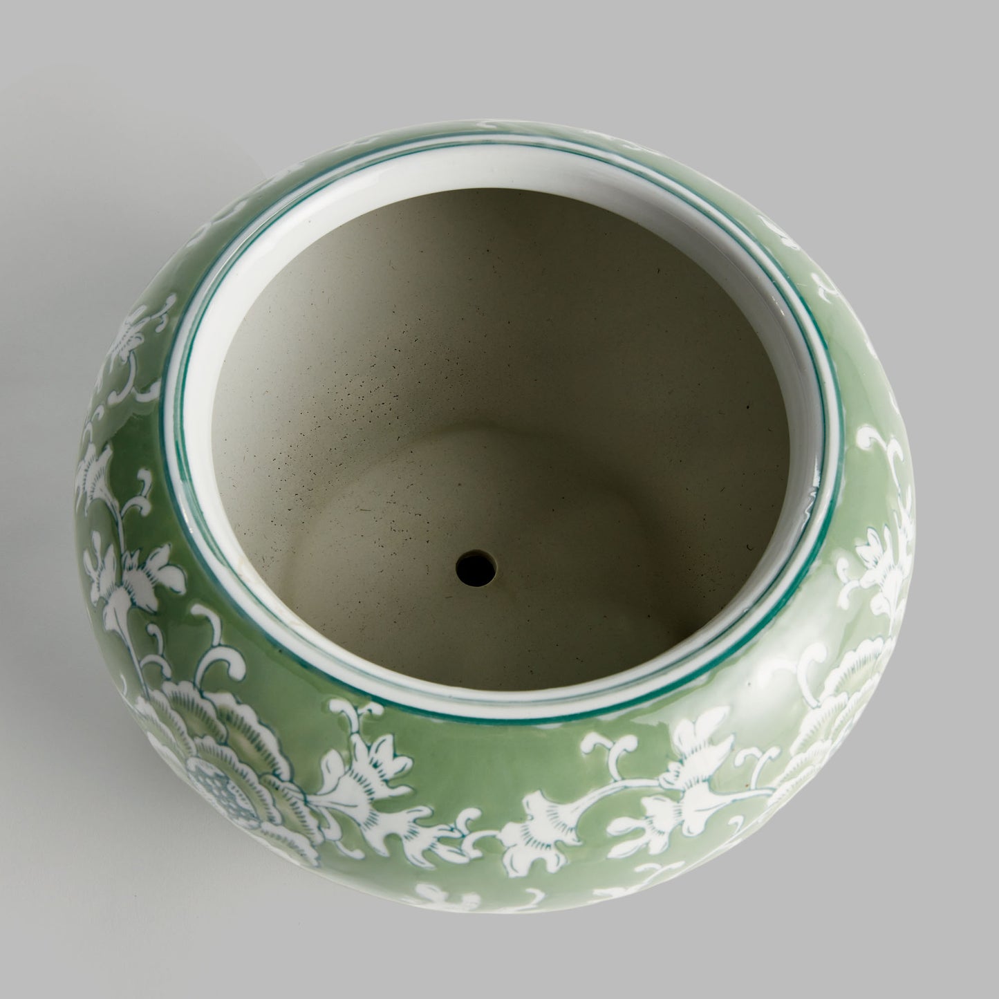 Chinoiserie green ceramic small planter - stylish home accent (Image3).