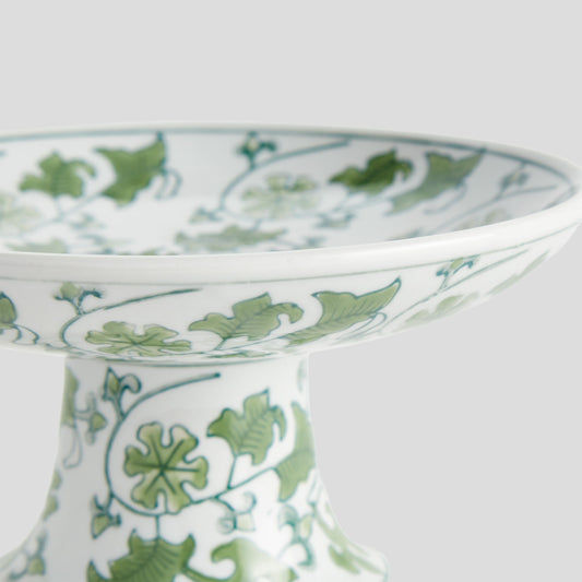 Chinoiserie green porcelain small compote - stylish home accent (Image2).