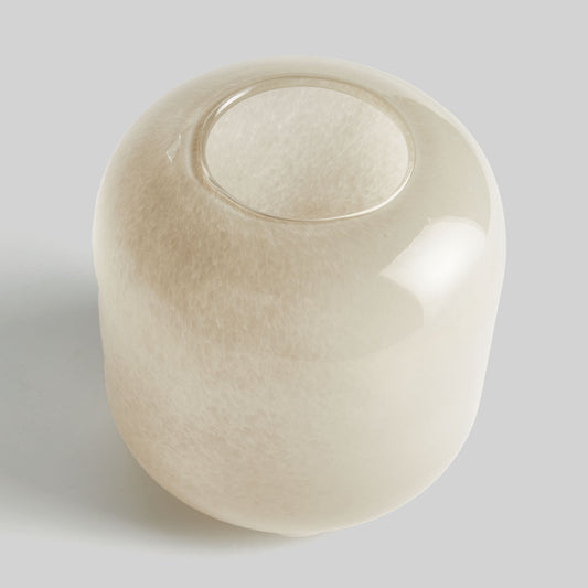 Contemporary beige glass large vase - stylish home accent (Image3).