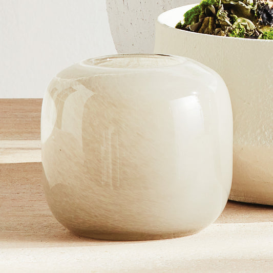 Contemporary beige glass small vase - stylish home accent (Image5).
