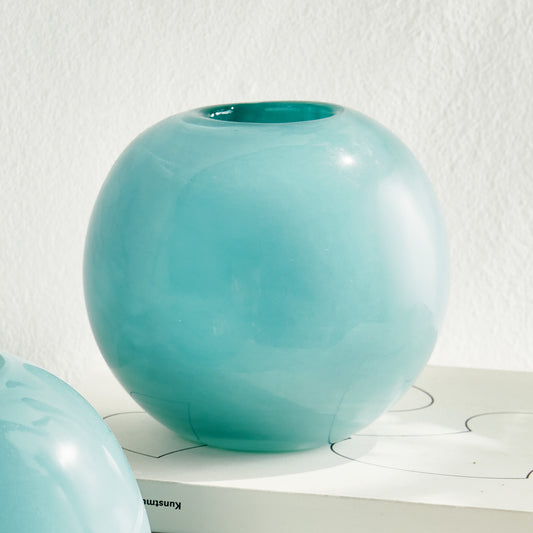 Contemporary light blue glass small vase - stylish home accent (Image4).