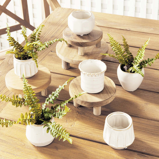 Cream stoneware mini cachepots (set of 6) - stylish home accent (Image6).