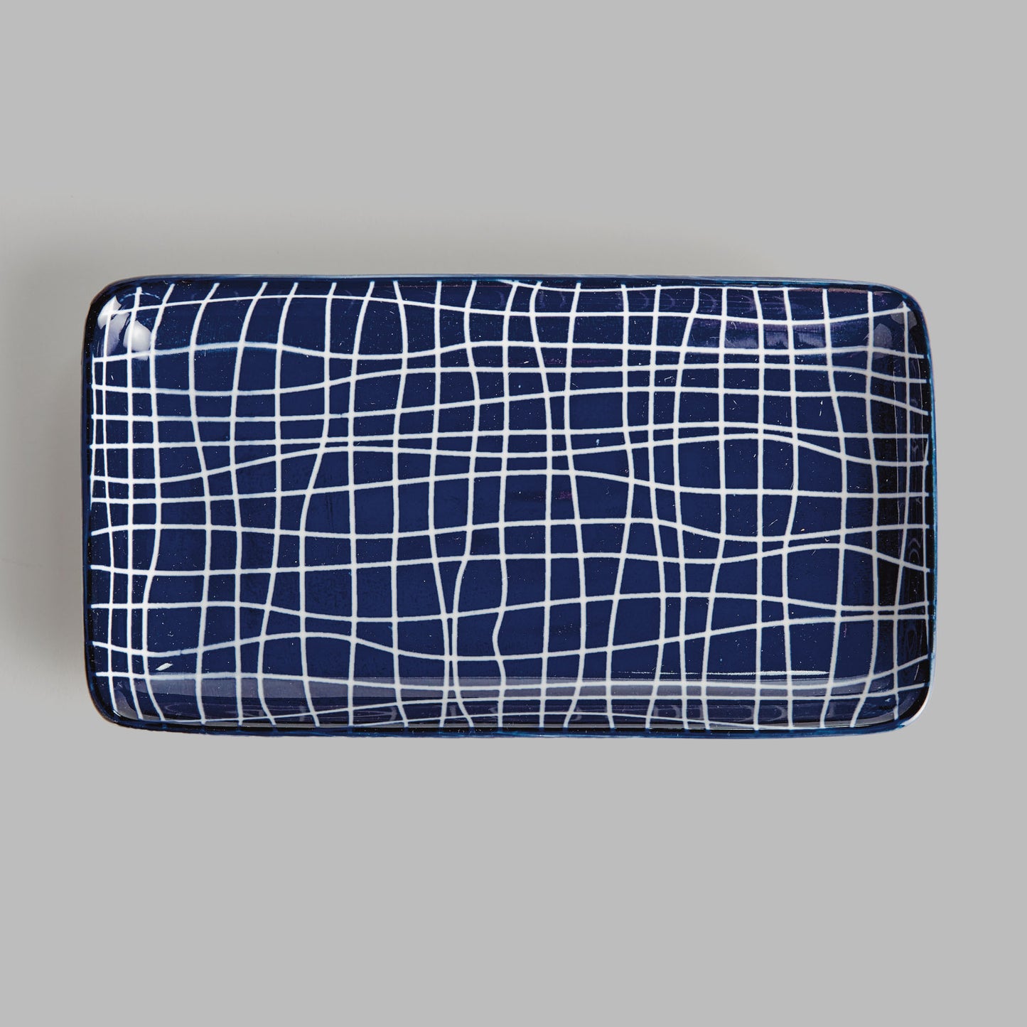 Dark blue ceramic 7 inch trays (set of 4) - stylish home accent (Image4).