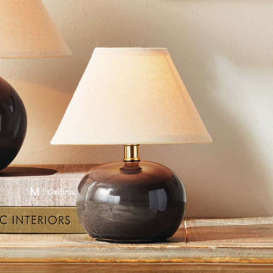 Dark gray crackle glaze mini lamp 8 inch - stylish home accent (Image1).