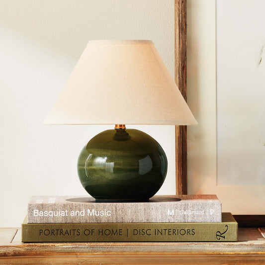 Dark green crackle glaze mini lamp - stylish home accent (Image2).