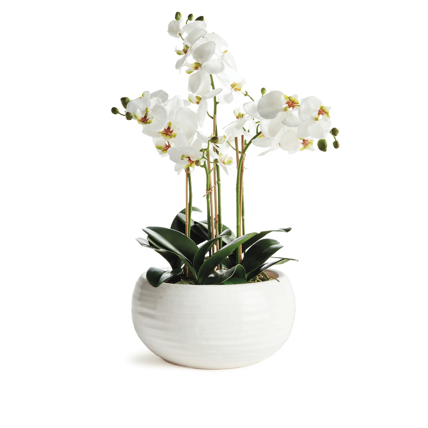 Decorative white stoneware bowl - stylish home accent (Image4).