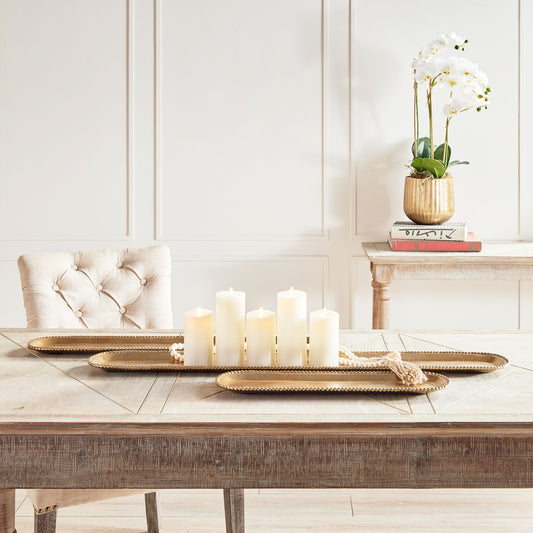 Gold aluminum decorative trays 42 inch (set of 3) - stylish home accent (Image7).