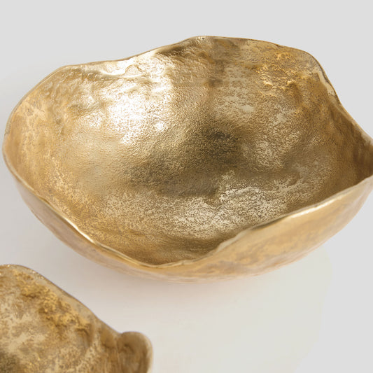 Gold cast aluminum decorative bowls (set of 2) - stylish home accent (Image2).