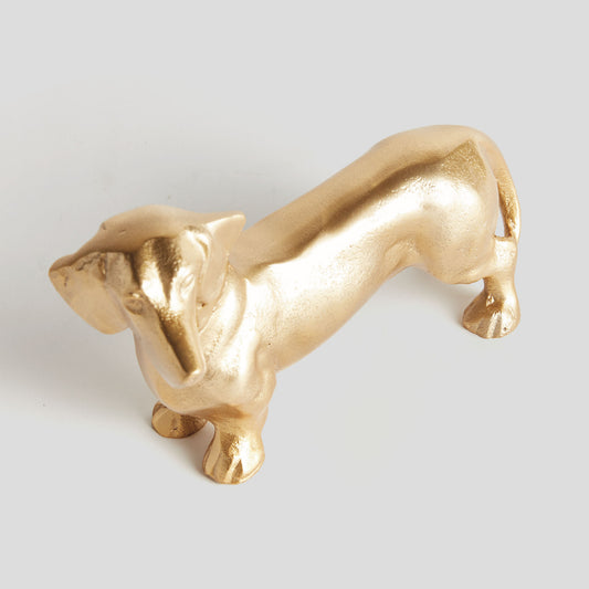 Gold dachshund dog sculpture - stylish home accent (Image2).